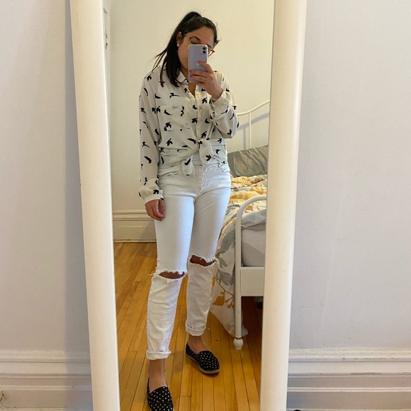 Forever 21 black and white bird print. - Picture 3 of 4